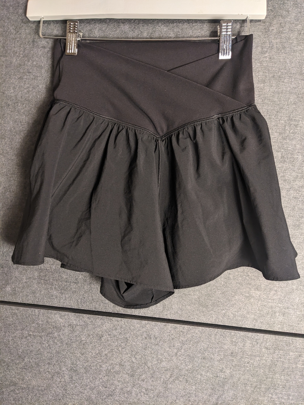 aerie Black Active Skort with Logo Waistband